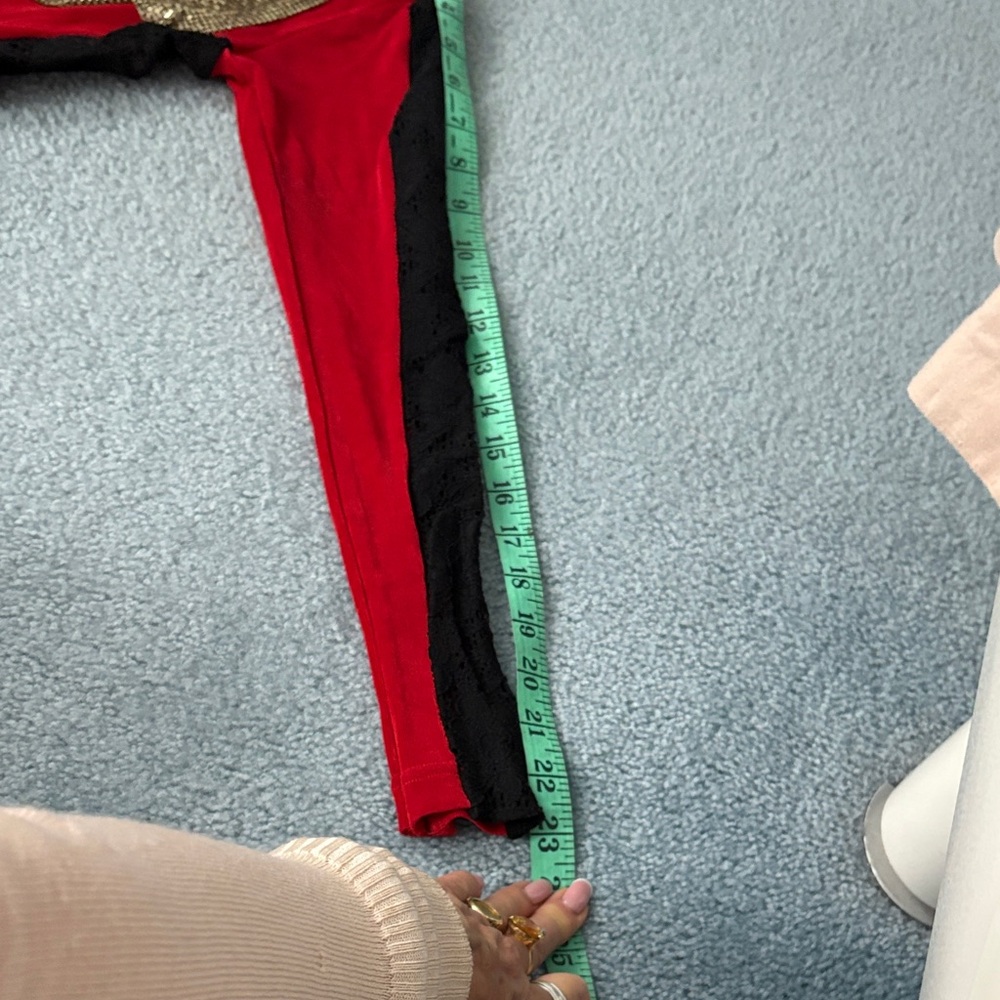 Red and Black Jumpsuit with Gold Accents - Picture 10 of 16